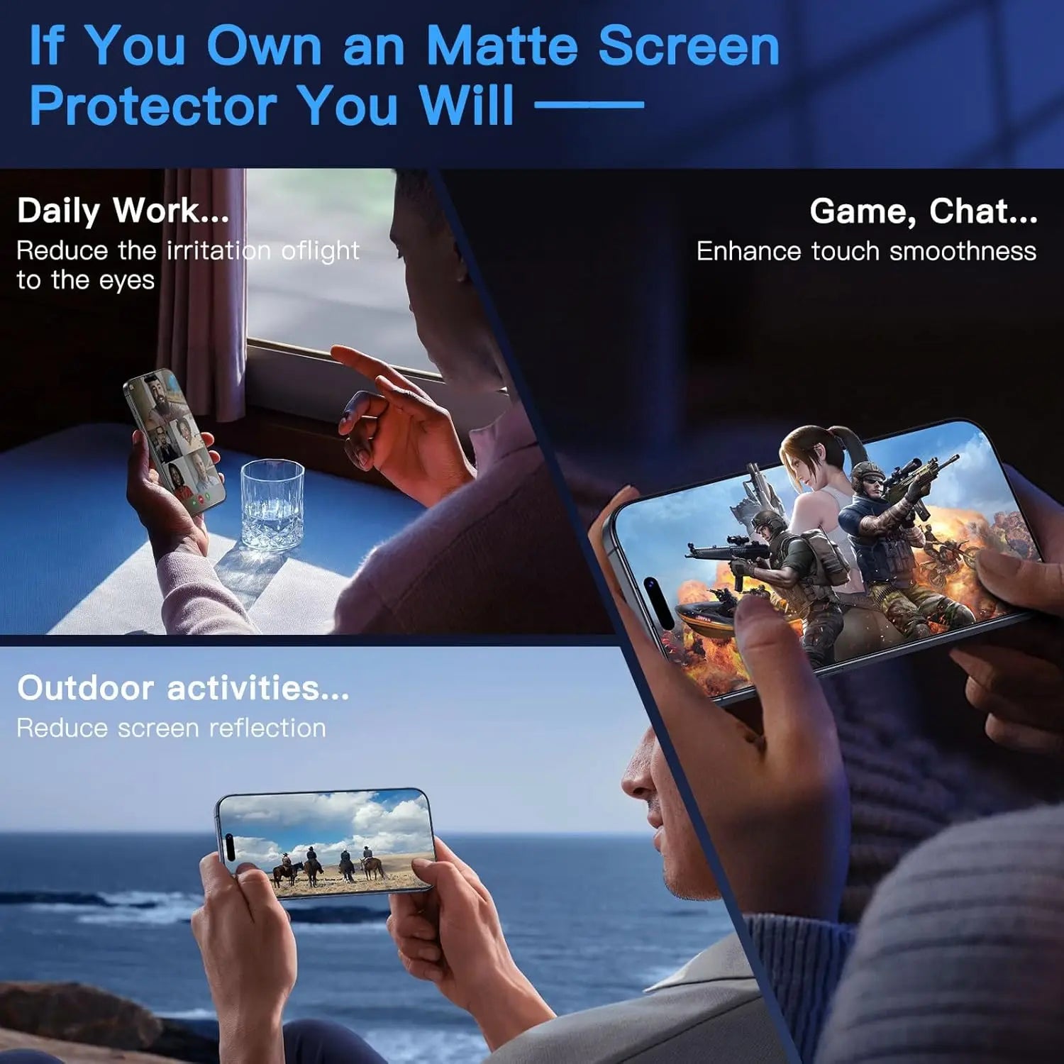 3pcs Full Cover Matte Privacy Screen Protector For iPhone 16 Pro Max 15 14 13 12 11 16e Plus Mini X XR XS Max Anti-Peeping Glass