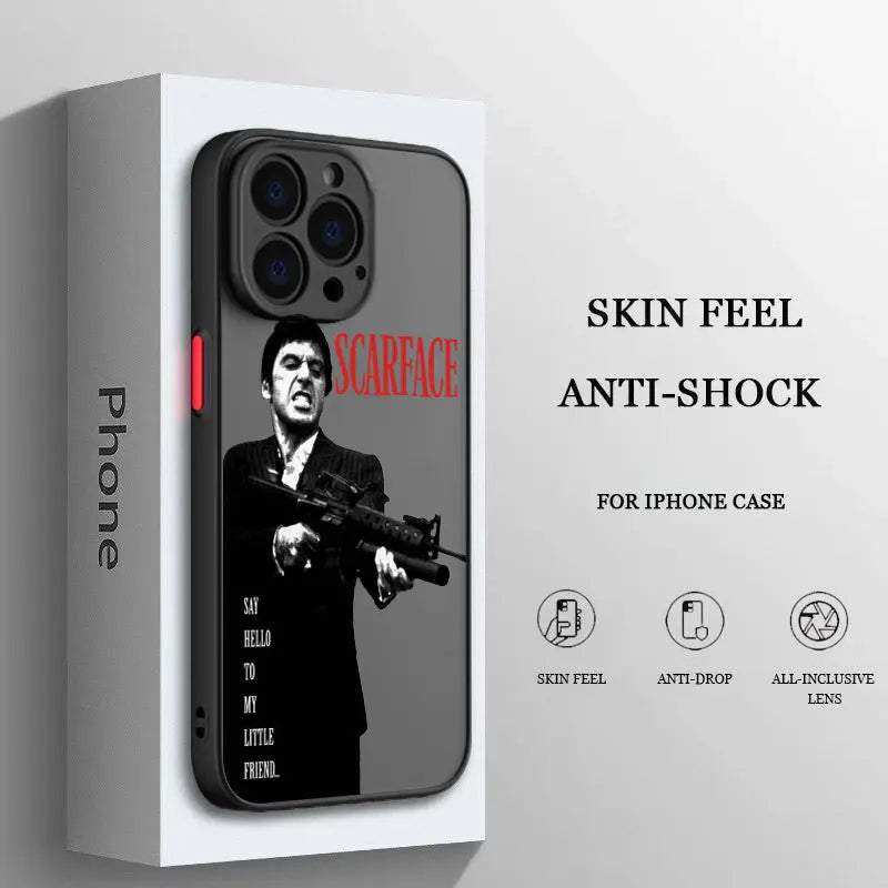 Movie Scarface Phone Case For iPhone 16 15 14 13 12 11 Pro Max X XR XS 7 8 Plus Mini SE Matte Transparent Cover