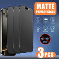3pcs Full Cover Matte Privacy Screen Protector For iPhone 16 Pro Max 15 14 13 12 11 16e Plus Mini X XR XS Max Anti-Peeping Glass