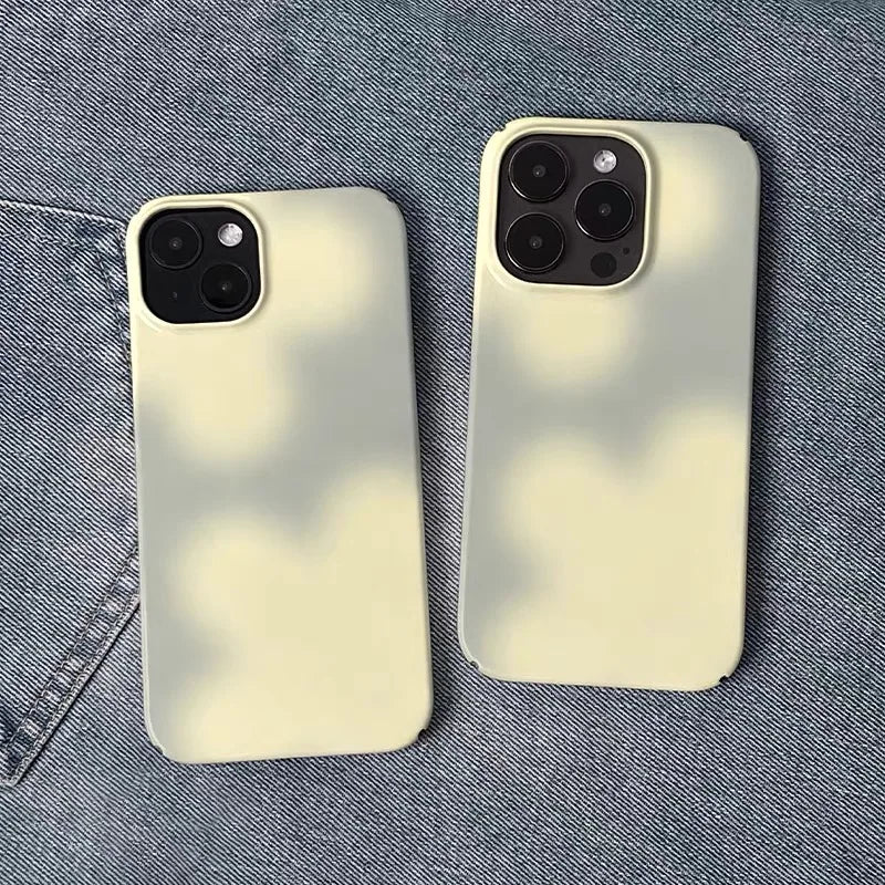 Ins Yellow Smudged Flowers Phone Case for IPHONE 17 Air 16E 15 PROMAX 14 Plus 13 12 MINI 11 PRO 16Plus XR XS Acrylic Phone Cover