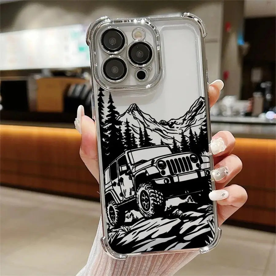 Mountains Phone Case for iPhone 16 14 Pro 16Plus XS MAX 11 13 12 XR 11Pro 15Pro Max 15 Clear Cover