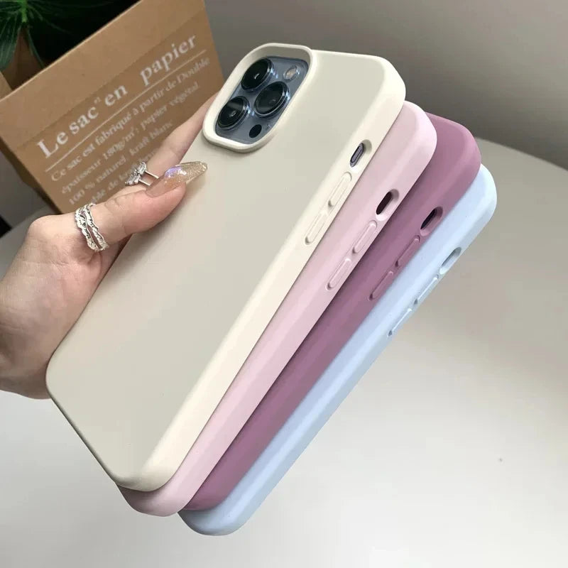 Original Liquid Silicone Case For iPhone 15 14 11 13 12 Pro Max Mini XR X XS 8 7 6 Plus Luxury Phone Cases Shockproof Soft Cover