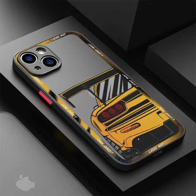 Cool Car Cover Phone Case for iPhone 11 12 Mini 13 14 16 15 Pro 15 16 Pro Max Matte Hard Shell
