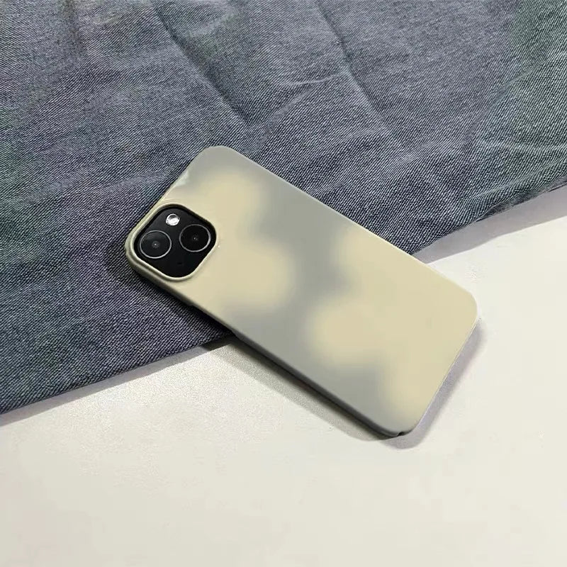 Ins Yellow Smudged Flowers Phone Case for IPHONE 17 Air 16E 15 PROMAX 14 Plus 13 12 MINI 11 PRO 16Plus XR XS Acrylic Phone Cover