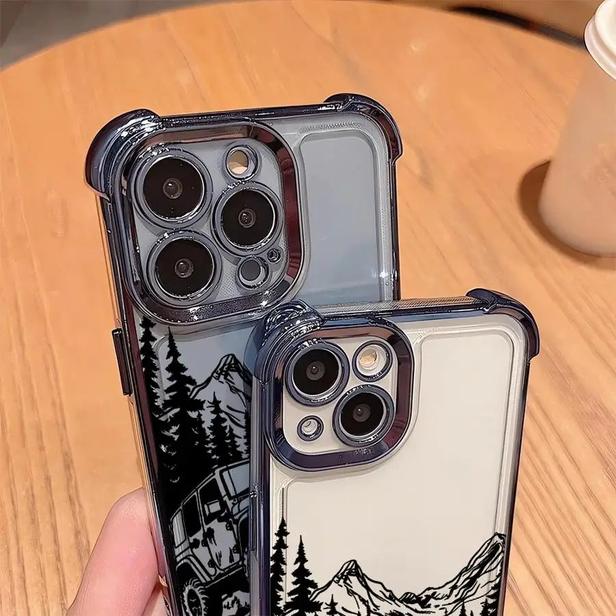 Mountains Phone Case for iPhone 16 14 Pro 16Plus XS MAX 11 13 12 XR 11Pro 15Pro Max 15 Clear Cover